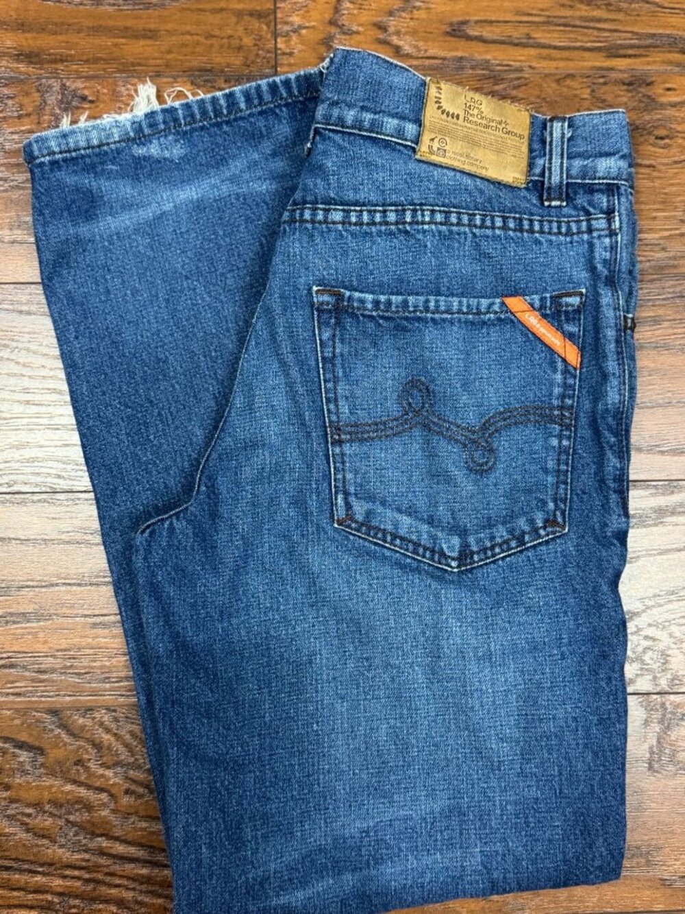LRG Mens Blue Jeans Size 30x29 Distressed Denim Relaxed Fit 100% Cotton
